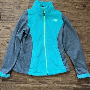 North Face fleece sweatshirt. Girls. L (14/16). Gray sleeves. Two colors